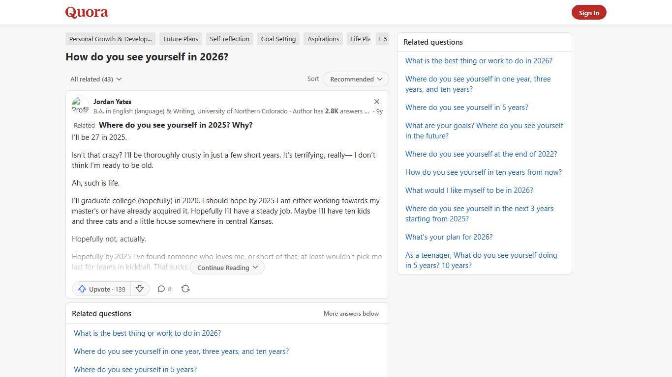 How to see yourself in 2026 - Quora